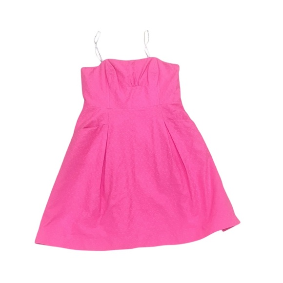 Lilly Pulitzer pink Bernadette strapless fit & flare front pockets lined size 14 - Picture 5 of 13